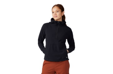 Image of Mountain Hardwear Summit Grid Half Zip Hoody - Women's, Black, S, 2105641-010-S