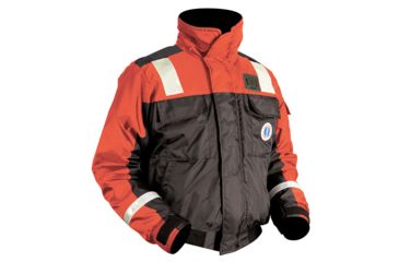 Image of Mustang Survival Classic Bomber Jacket w/SOLAS Tape - Medium - Orange/Black 43128