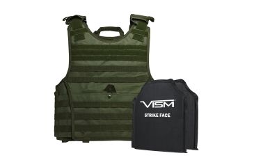 Image of NcSTAR Expert Plate Carrier Vest w/Two 10x12in Rectangle Cut Soft Ballistic Panels, Green, 2XL, BSCVPCVXL2963G-A