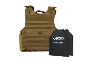 Image of NcSTAR Expert Plate Carrier Vest w/Two 10x12in Rectangle Cut Soft Ballistic Panels, Tan, 2XL, BSCVPCVXL2963T-A