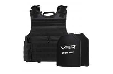 Image of NcSTAR Expert Plate Carrier Vest w/Two 11x14in Shooters Cut Hard PE Ballistic Panels, Black, 2XL, BPLCVPCVXL2963B-A
