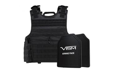 Image of NcSTAR Expert Plate Carrier Vest w/Two 11x14in Shooters Cut Hard PE Ballistic Panels, Black, 2XL BPLCVPCVXL2963B-A