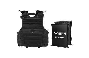 Image of NcSTAR Expert Plate Carrier Vest w/Two 8x10in Rectangle Cut Soft Ballistic Panels, Black, Extra Small - Small, BSCVPCVXC2963B-A