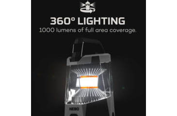 Image of Nebo Galileo Powerful Lantern and Power Bank, 1000 Lumens, Gray, NEB-LTN-0004