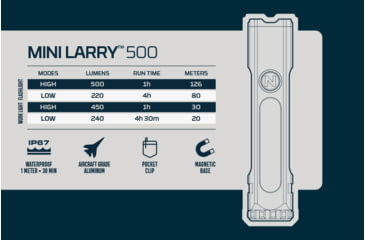Image of Nebo Mini Larry Lithium Ion Battery 500 Lumens LED Flashlight