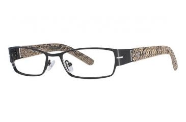 Image of Nicole Miller Chrystie Eyeglass Frames - Frame Matte Black/Brown Snake, Size 52/16mm NMCHRYSTIE01