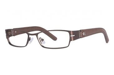 Image of Nicole Miller Chrystie Eyeglass Frames - Frame Matte Brown/Brown, Size 52/16mm NMCHRYSTIE02