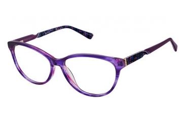 Image of Nicole Miller Elizabeth Eyeglass Frames - Frame Eggplant Horn, Size 55/14mm NMELIZABETH02