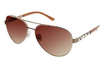 Image of Nicole Miller Strand Single Vision Prescription Sunglasses NMSTRAND02 - Frame Color Gold Brown