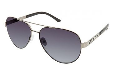 Image of Nicole Miller Strand Single Vision Prescription Sunglasses NMSTRAND01 - Frame Color Silver / Black