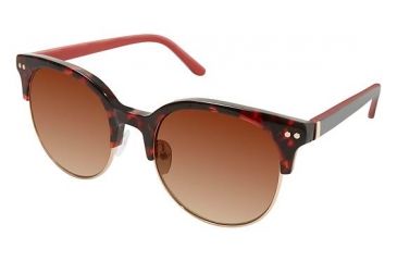 Image of Nicole Miller Sylvan Single Vision Prescription Sunglasses NMSYLVAN02 - Frame Color Red Tortoise