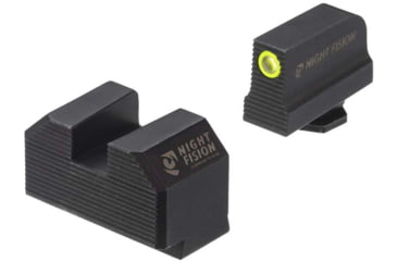 Image of Night Fision Optic Plate + Tritium Ylw Front Sight Combo EPS Carry to Glock 43x MOS, Black, GLK-OPBS-EPSC-43X-YGZX