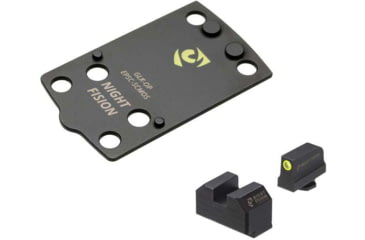 Image of Night Fision Optic Plate + Tritium Ylw Front Sight Combo EPS Carry to Glock 43x MOS, Black, GLK-OPBS-EPSC-43X-YGZX