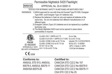 Image of Nightstick Intrinsically Safe Permissible 3AA Flashlight,140 Lumens,Black XPP-5420B