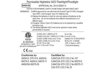 Image of Nightstick Intrinsically Safe Permissible Dual-Light 3AA Flashlight,120 Lumens,Black XPP-5422B
