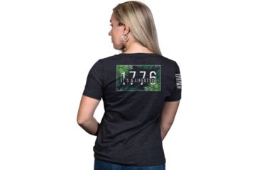 Image of Nine Line Apparel 1776 Women's V-neck T-shirt Grey 2x-large