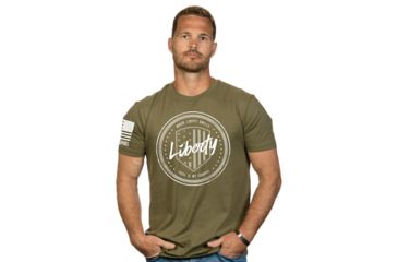 Image of Nine Line Apparel Liberty Crcl Men's T-shirt Green Large