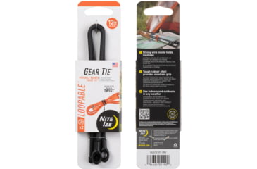 Image of Nite Ize Loopable Twist Gear Tie, 12 in, 2 Pack, Black, GLS12-01-2R3