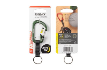 Image of Nite Ize SlideLock Key Ring Aluminum, Olive, CSLAW3-08-R6