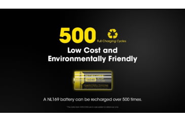Image of Nitecore NL169 950mAh Rechargeable 16340 Battery, Yellow, BAT-NITE-16340-NL169