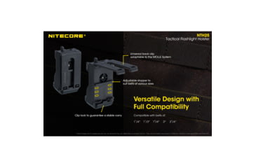Image of Nitecore NTH25 Rotary Flashlight Holster with Adjustable Belt Clip, Black, 6952506493265