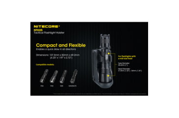Image of Nitecore NTH25 Rotary Flashlight Holster w/Adjustable Belt Clip, Black, 6952506493265