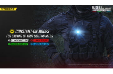 Image of Nitecore NU06 LE White Blue Green Red USB-C Rechargeable Signal and Safety Light, Black, 6952506407095