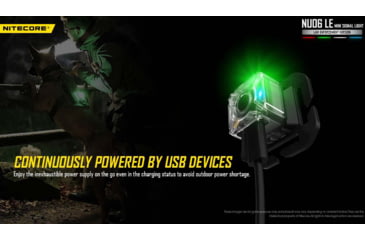 Image of Nitecore NU06 LE White Blue Green Red USB-C Rechargeable Signal and Safety Light, Black, 6952506407095