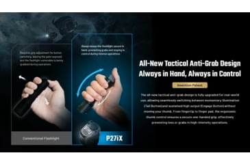 Image of Nitecore P27iX 5000 Lumen 21700 Li-Ion Rechargeable LED Customizable Tactical Flashlight w/ Multi-Beam Modes