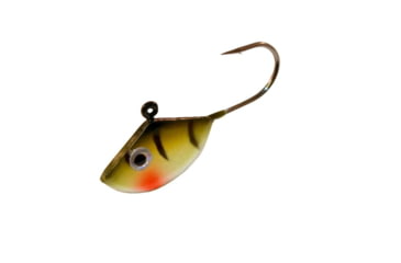 Image of Northland Fishing Tackle UV Forage Minnow Fry Jig, Green Perch, 3/32 oz, NL-FMUVF6-23