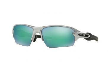 Image of Oakley A FLAK 2.0 OO9271 Sunglasses 927102-61 - Silver Frame, Jade Iridium Polar Lenses