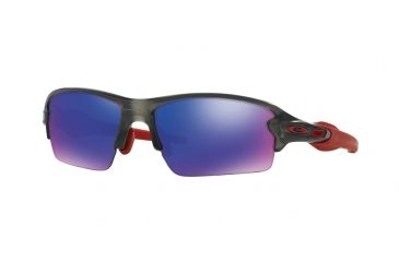 Image of Oakley A FLAK 2.0 OO9271 Sunglasses 927103-61 - Matte Grey Smoke Frame, Positive Red Iridium Lenses