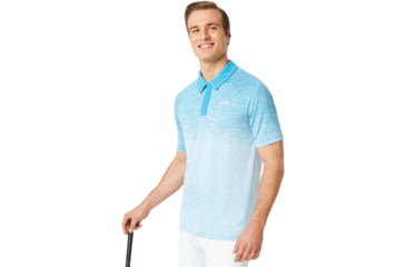 Image of Oakley Four Jack Gradient Polo - Mens, White, Extra Small, 434315-100-XS
