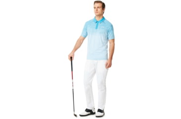 Image of Oakley Four Jack Gradient Polo - Mens, White, Extra Small, 434315-100-XS