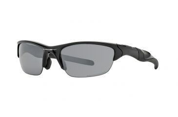 Image of Oakley HALF JACKET 2.0 ASIAN FIT OO9153 Sunglasses 915304-62 - Polished Black Frame, Black Iridium Polarized Lenses