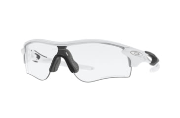 Image of Oakley OO9206 Radarlock Path A Sunglasses - Men's, Polished White Frame, Clear/Black Photo Irid Lens, 38, OO9206-920669-38