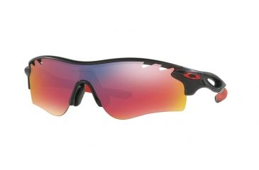 Image of Oakley Radarlock Path ASIAN OO9206 Sunglasses 920606-38 - Matte Black Ink Frame, + Red Iridium Lenses