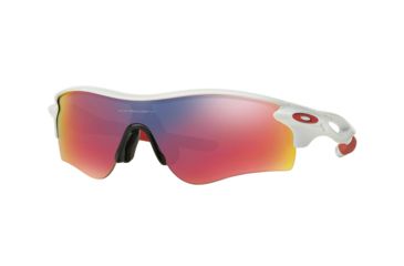 Image of Oakley Radarlock Path ASIAN OO9206 Sunglasses 920610-38 - Polished White Frame, Positive Red Iridium Lenses