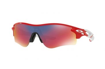 Image of Oakley RADARLOCK PATH ASIAN OO9206 Sunglasses 920612-38 - Infared Frame, Positive Red Iridium Lenses