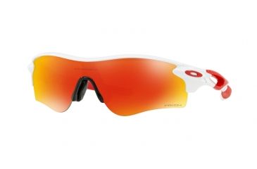 Image of Oakley Radarlock Path ASIAN OO9206 Sunglasses 920646-38 - Polished White Frame, Prizm Ruby Lenses