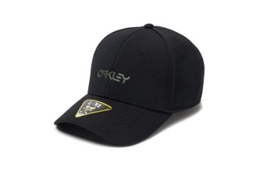 Image of Oakley SI 6 Panel Stretch Metallic Hat - Mens, Blackout, Small/Medium, 912209-02E-S/M