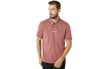 Image of Oakley SI Aero Ellipse Polo - Mens, Iron Red Light Heather, Medium, 434172-973-M