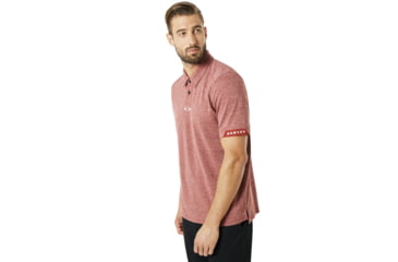 Image of Oakley SI Aero Ellipse Polo - Mens, Iron Red Light Heather, Medium, 434172-973-M