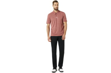 Image of Oakley SI Aero Ellipse Polo - Mens, Iron Red Light Heather, Medium, 434172-973-M