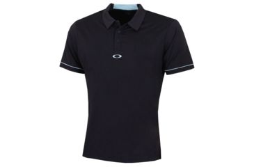 Image of Oakley SI Polo Contrast Colar Detail Short Sleeve - Mens, Blackout, Medium, 434277-02E-M