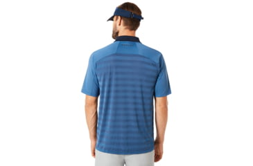 Image of Oakley SI Polo Shirt Short Sleeve Back Striped - Mens, Ensign Blue, Small, 434230-64W-S
