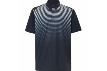 Image of Oakley SI Polo Shirt Short Sleeve Striped Ellipse - Mens, Blackout, Extra Large, 434229-02E-XL