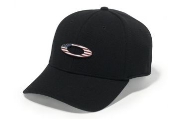 Image of Oakley Tincan Cap, Black/American Flag, Small/Medium 911545-01V-SMMD