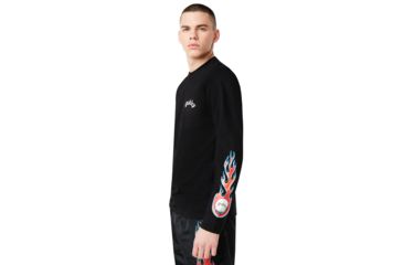 Image of Oakley Tnp Lighting Bolt Long Sleeve T-Shirt - Mens, Blackout, Medium, 457976-02E-M