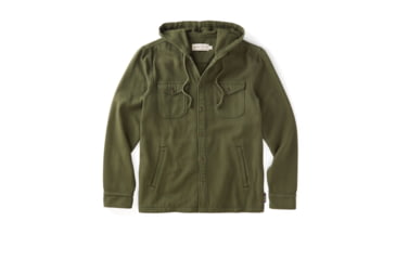 Image of Outerknown The Hooded Blanket Shirt - Men's, Black Olive, Small, 1310244-BOL-XX-S
